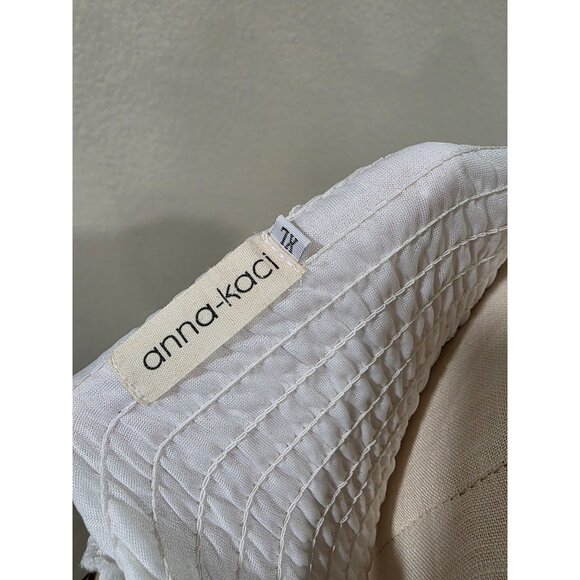 White Lace & Smocked Midi Dress Short Puff Sleeves Anna-Kaci 1X - Picture 5 of 5